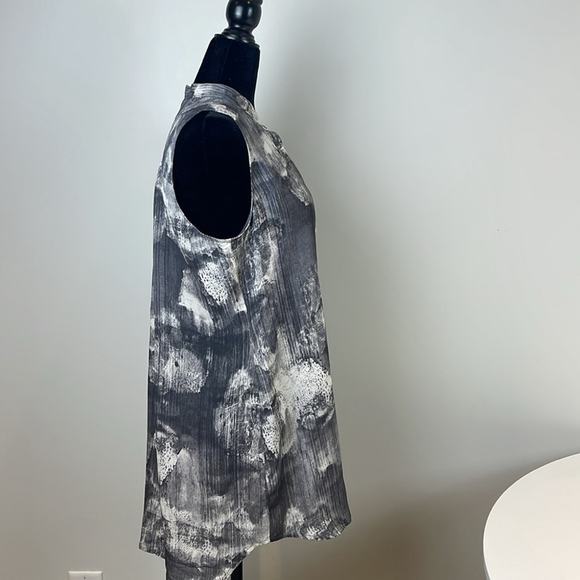 Eileen Fisher Shirt Women Ink Blot Silk Tunic Sleeveless Art to Wear - Picture 6 of 9